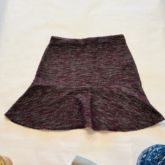 Gap Mini Skirt Women Size 8 Purple Ruffled Casual Unlined Tweed (A0125) - Picture 1 of 5